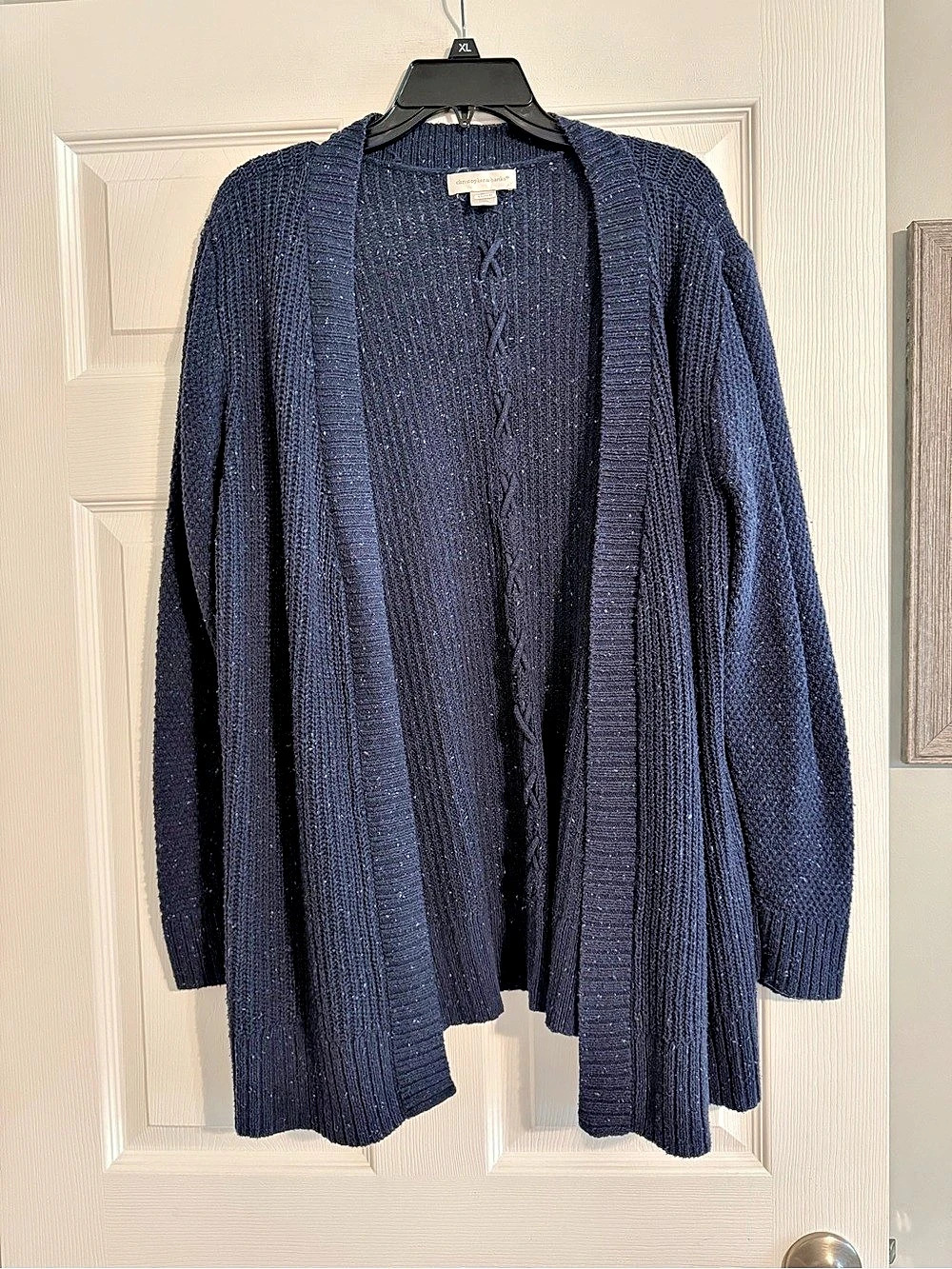 Christopher & Banks Open Front Knit Cardigan Blue XL